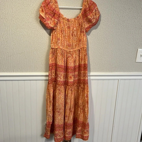 Lucky Brand orange boho midi dress size X small - Picture 8 of 14